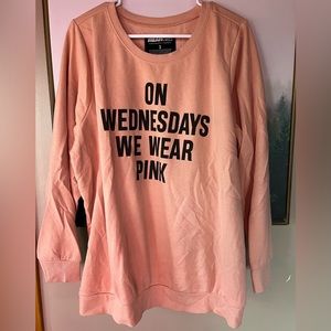 torrid mean girls “on wednesdays we wear pink” pullover sweatshirt